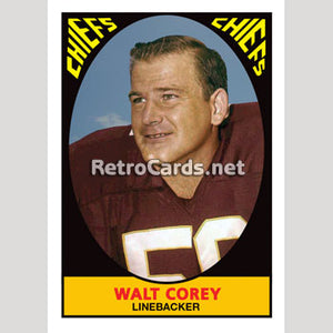 1967T Walt Corey Kansas City Chiefs