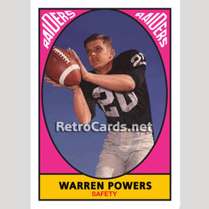 1967T Warren Powers Oakland Raiders