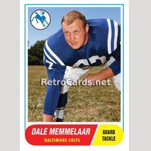 1968T Dale Memmelaar Baltimore Colts