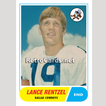 1968T Lance Rentzel Dallas Cowboys – RetroCards