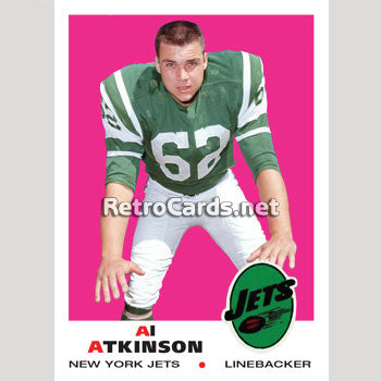 1969T Al Atkinson New York Jets RetroCards