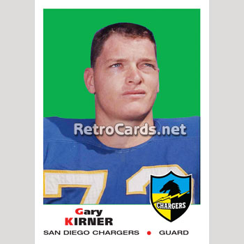 1969T Gary Kirner San Diego Chargers
