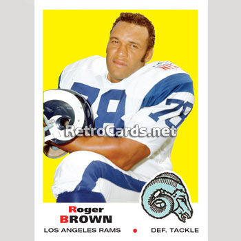 LD235 ORIG 5x7 B&W Photo NFL 1969 Los Angeles Rams Defensive Tackle Roger  Brown