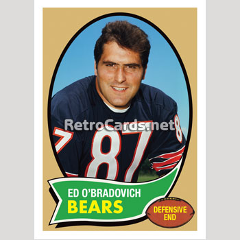 : 1969 Topps # 95 Ed O'Bradovich Chicago Bears (Football Card) NM  Bears Illinois : Collectibles & Fine Art