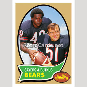 1970T Gale Sayers & Dick Butkus Chicago Bears