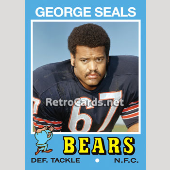 LG789 1969 Wire Photo GEORGE SEALS Chicago Bears Football Powerful Lineman  Run