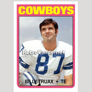 1972T Billy Truax Dallas Cowboys