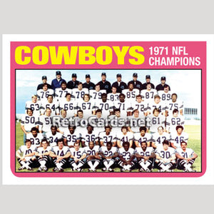 1972T Dallas Cowboys Team Champions