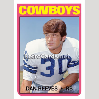 1972T Dan Reeves Dallas Cowboys – RetroCards