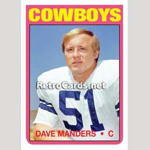 1972T Dave Manders Dallas Cowboys