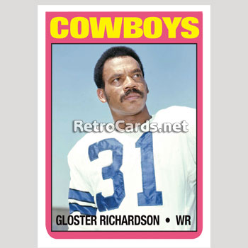 1972T Gloster Richardson Dallas Cowboys – RetroCards