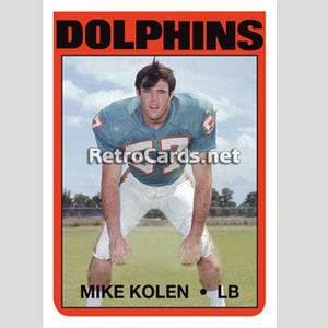 1972T Mike Kolen Miami Dolphins