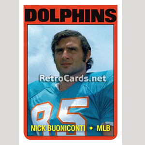 1972T Nick Buoniconti Miami Dolphins
