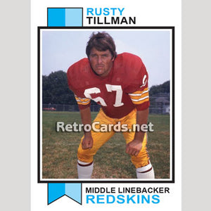 1973T Rusty Tillman Washington Redskins