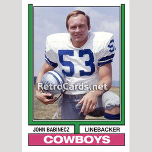 1974T John Babinecz Dallas Cowboys