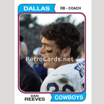 1974TMLB Dan Reeves Dallas Cowboys – RetroCards