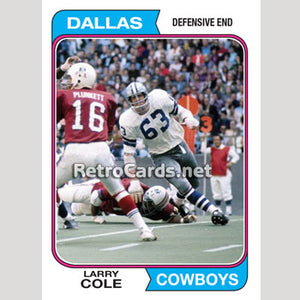 1974TMLB Larry Cole Dallas Cowboys