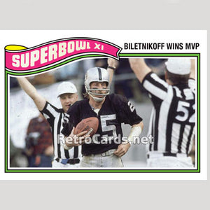 1977T Super Bowl XI MVP Fred Biletnikoff Oakland Raiders