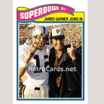 Ken Stabler and James Garner celebrating Oakland Raiders win in