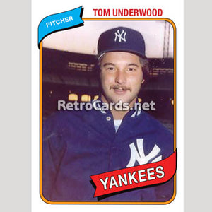 1980T Tom Underwood New York Yankees