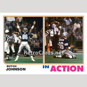 1982T Butch Johnson In Action Dallas Cowboys