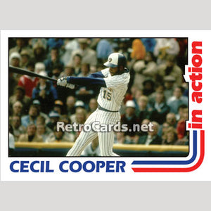 1982T Cecil Cooper Action Milwaukee Brewers