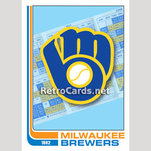 1982T Checklist Milwaukee Brewers