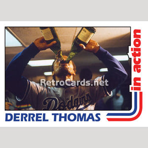 1982T Derrel Thomas Action Los Angeles Dodgers
