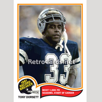 1982T Tony Dorsett Highlight Dallas Cowboys – RetroCards