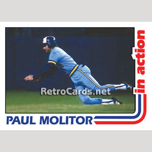 1982T Paul Molitor Action Milwaukee Brewers
