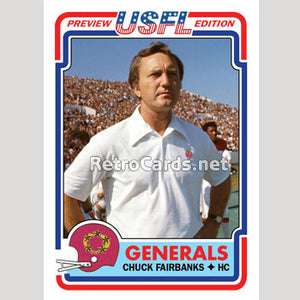 1983T Chuck Fairbanks New Jersey Generals