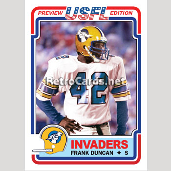 1983T Frank Duncan Oakland Invaders – RetroCards