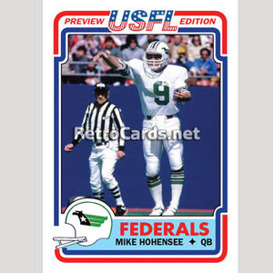 1983T Mike Hohensee Washington Federals