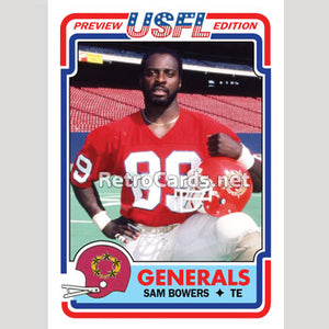 1983T Sam Bowers New Jersey Generals