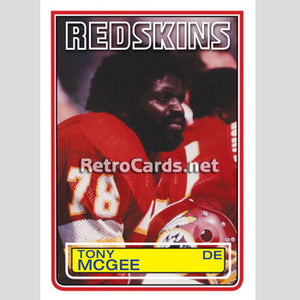 1983T Tony McGee Washington Redskins