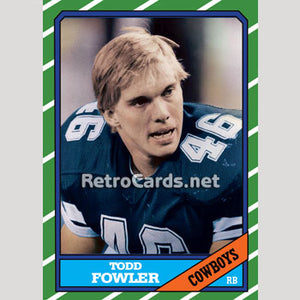 1986T Todd Fowler Dallas Cowboys